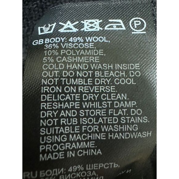 REISS Charley Ruched Midi Dress, Wool/Cashmere Blend, Black, Sz XS - Picture 13 of 14